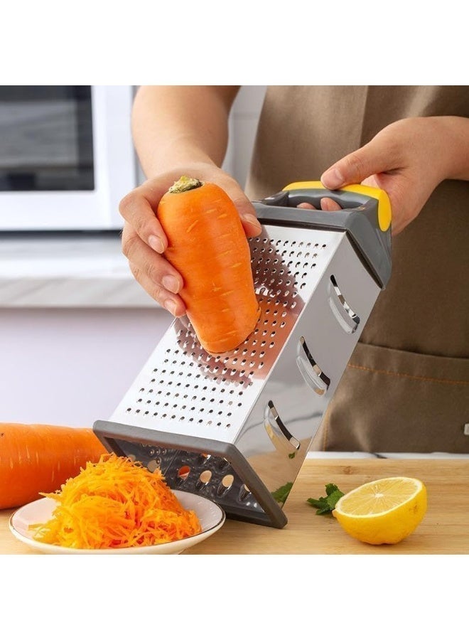 ChicAbode Box Grater for Cheese, 4 Sides Stainless Steel Cheese Box Grater with Comfortable Handle for Kitchen, Spice Graters for Ginger, Vegetables, Potatoes - Image 4